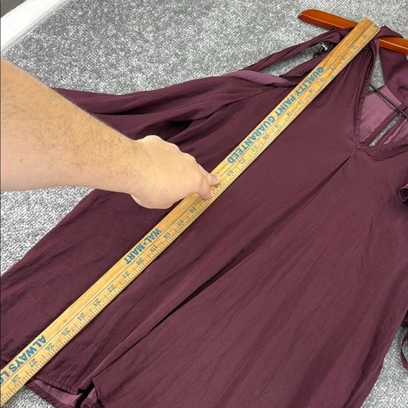 NWT Belle Sky Long Sleeve Cold Shoulder Purple Blouse Top Womens Size M Ruffles - Picture 6 of 11